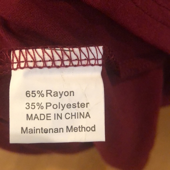 NWT LongSleeve Empire Waist Full Length Maxi Dress(Burgundy - Picture 3 of 4